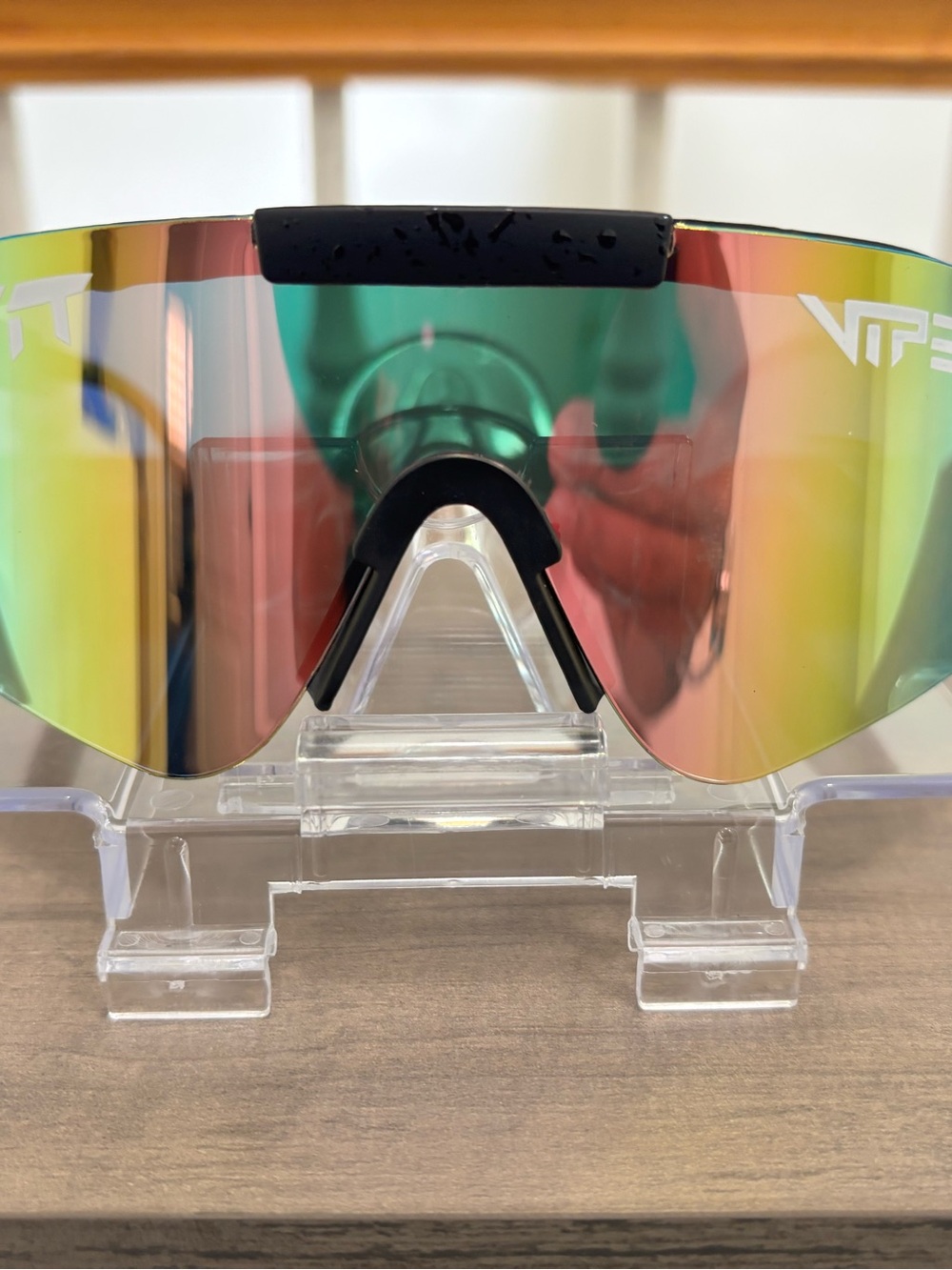 Pit Viper Shield Sunglasses with Red-Gold Gradient Lens